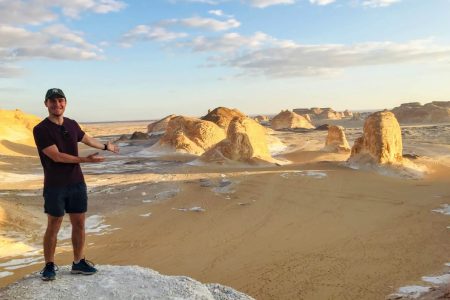 Grande Immagine Di Un Turista Nel Deserto