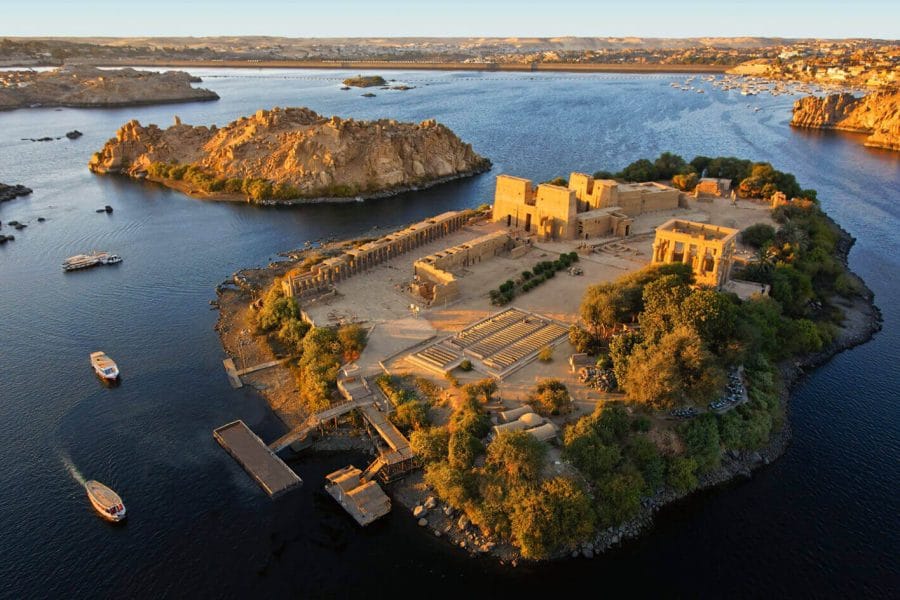 Il Meraviglioso Tempio Di Philae Isola Dall Alto