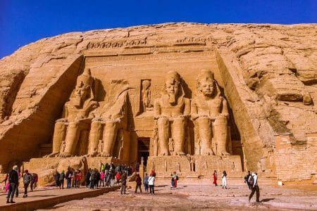 Immagini Meravigliose Della Facciata Del Grande Tempio Di Abu Simbel